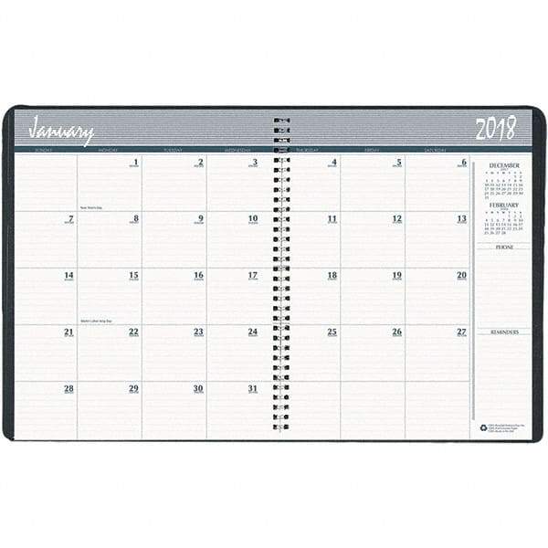 House of Doolittle - 32 Sheet, 6-7/8 x 8-3/4", Monthly Planner - Black - Best Tool & Supply