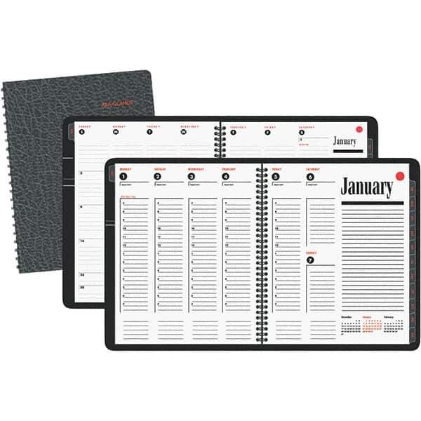 AT-A-GLANCE - 128 Sheet, 8-1/4 x 11", Weekly/Monthly Appointment Book - Black - Best Tool & Supply