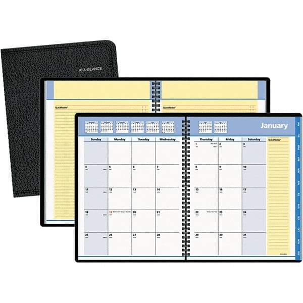 AT-A-GLANCE - 24 Sheet, 6-7/8 x 8-3/4", Monthly Planner - Black - Best Tool & Supply