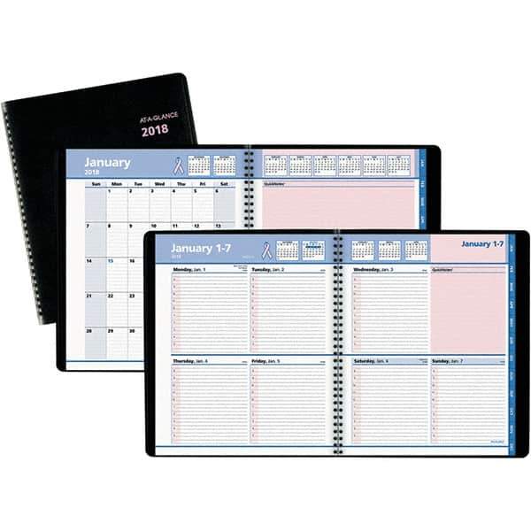 AT-A-GLANCE - 128 Sheet, 8 x 9-7/8", Weekly/Monthly Appointment Book - Black & Pink - Best Tool & Supply