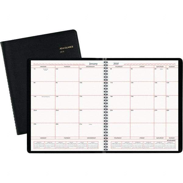 AT-A-GLANCE - 24 Sheet, 8 x 10", Monthly Planner - Black - Best Tool & Supply