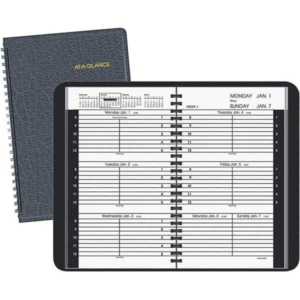 AT-A-GLANCE - 104 Sheet, 4-7/8 x 8", Weekly Appointment Book - Black - Best Tool & Supply