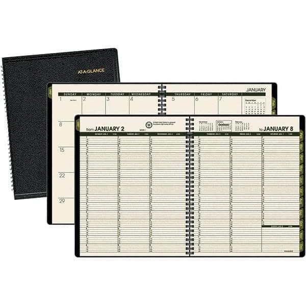 AT-A-GLANCE - 128 Sheet, 6-7/8 x 8", Weekly/Monthly Appointment Book - Black - Best Tool & Supply