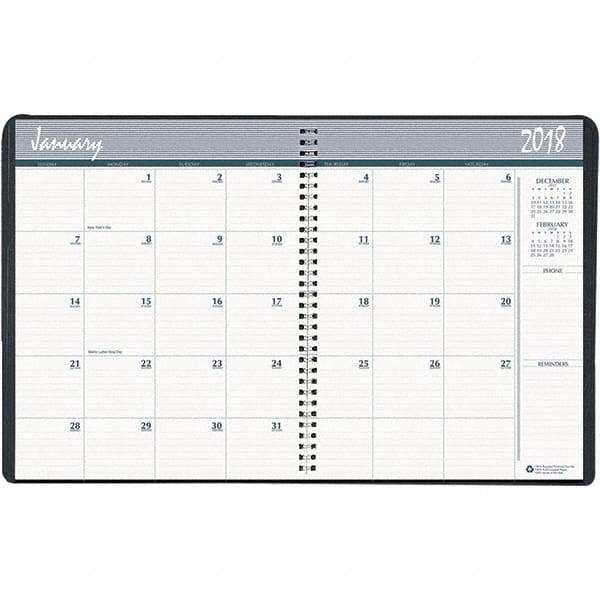 House of Doolittle - 24 Sheet, 6-7/8 x 8-3/4", Monthly Planner - Black - Best Tool & Supply