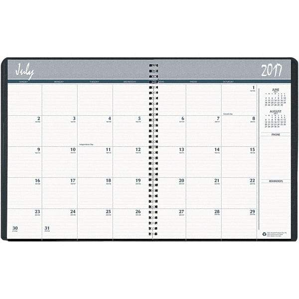 House of Doolittle - 32 Sheet, 8 1/2 x 11", Monthly Planner - Black - Best Tool & Supply