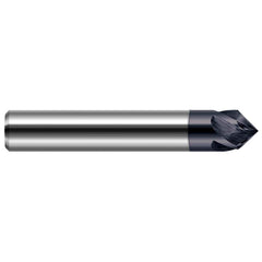 Harvey Tool - 1/8" Diam 90°/90° 2-Flute Single End Solid Carbide Chamfer Mill - Exact Industrial Supply