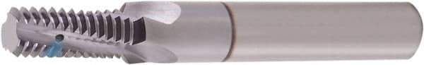 Vargus - 3/8-18 NPT, 0.439" Cutting Diam, 4 Flute, Solid Carbide Helical Flute Thread Mill - Internal/External Thread, 0.583" LOC, 2-7/8" OAL, 1/2" Shank Diam - Best Tool & Supply