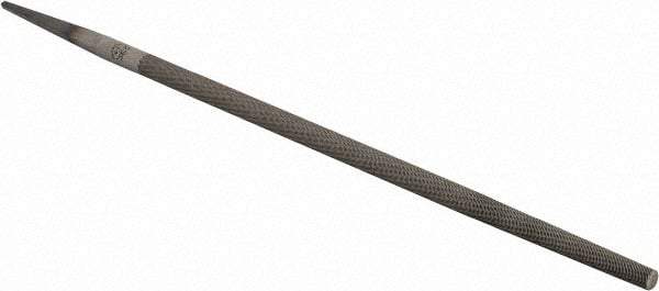 PFERD - 10" Long, Smooth Cut, Round American-Pattern File - Single Cut, 0.38" Overall Thickness, Tang - Best Tool & Supply