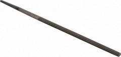 PFERD - 4" Long, Second Cut, Round American-Pattern File - Single Cut, 0.16" Overall Thickness, Tang - Best Tool & Supply