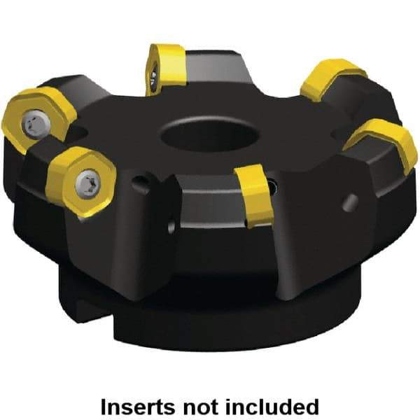 Kennametal - 8 Inserts, 3.667" Cutter Diam, 0.064" Max Depth of Cut, Indexable High-Feed Face Mill - 1.063" Arbor Hole Diam, 1.968" High, KSHR Toolholder, HNGJ 0905.. Inserts, Series Dodeka Mini High-Feed - Best Tool & Supply