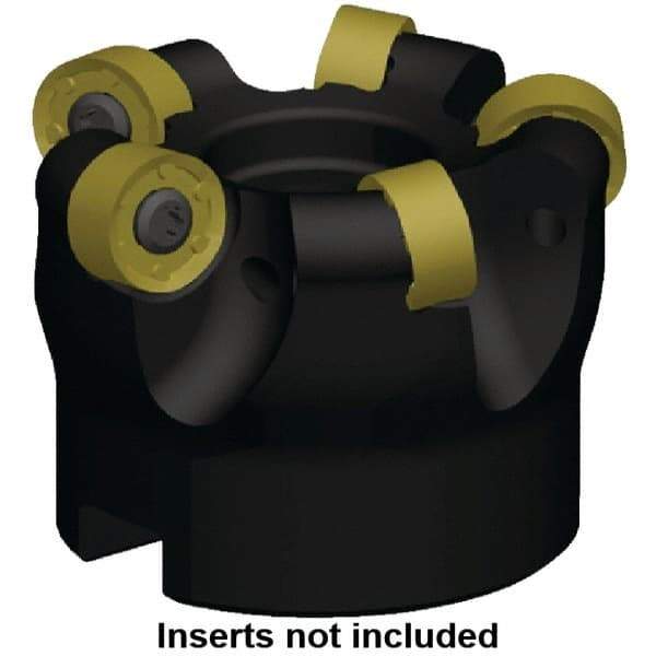 Kennametal - 80mm Cut Diam, 3mm Max Depth, 27mm Arbor Hole, 6 Inserts, RN.J 1204... Insert Style, Indexable Copy Face Mill - KDR Cutter Style, 24,760 Max RPM, 50mm High, Through Coolant, Series Rodeka - Best Tool & Supply