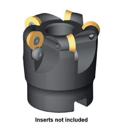 Kennametal - 40mm Cut Diam, 6mm Max Depth, 16mm Arbor Hole, 4 Inserts, RD.X 12T3... Insert Style, Indexable Copy Face Mill - 45mm High, Series KDM - Best Tool & Supply