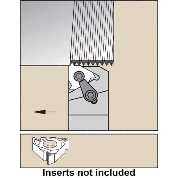 Kennametal - External Thread, Right Hand Cut, 32mm Shank Width x 32mm Shank Height Indexable Threading Toolholder - 170mm OAL, LT 16ER Insert Compatibility, LSAS Toolholder, Series LT Threading - Best Tool & Supply