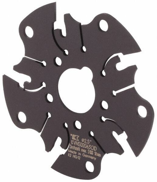 Kennametal - Arbor Hole Connection, 1/16" Cutting Width, 5/8" Depth of Cut, 2-1/2" Cutter Diam, 5/8" Hole Diam, 5 Tooth Indexable Slotting Cutter - KVNS Toolholder, OD 1063.. Insert - Best Tool & Supply