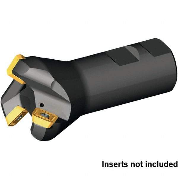 Kennametal - 45° Lead Angle, 2.515" Max Cut Diam, 1.969" Min Cut Diam, 0.26" Max Depth of Cut, Indexable Chamfer and Angle End Mill - 4 Inserts, SE..T 443AE..N Insert Style, 3.855" Overall Length, Straight Shank - Best Tool & Supply