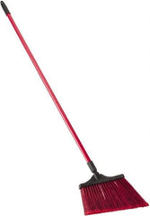 O-Cedar - 13" Wide, Red Synthetic Bristles, 48" Fiberglass Handle, Angled Broom - Flagged - Best Tool & Supply