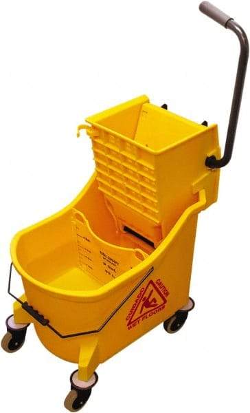 O-Cedar - 36 Qt Plastic Bucket & Wringer - 38" Long x 23" High x 14" Wide, Yellow - Best Tool & Supply