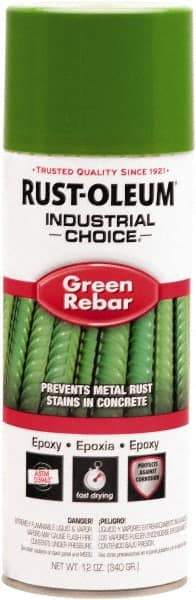 Rust-Oleum - Green Rebar, Gloss, Rebar Coating Spray Paint - 8 Sq Ft per Can, 12 oz Container - Best Tool & Supply