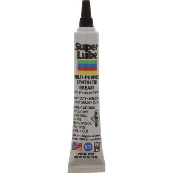 Synco Chemical - 0.5 oz Tube Synthetic General Purpose Grease - Translucent White, Food Grade, 450°F Max Temp, NLGIG 2, - Best Tool & Supply