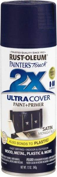 Rust-Oleum - Midnight Blue, Satin, Enamel Spray Paint - 8 Sq Ft per Can, 12 oz Container, Use on Multipurpose - Best Tool & Supply