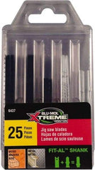 Disston - 25 Piece, 2-3/4" to 3-1/2" Long, 6 to 18 Teeth per Inch, Carbon and Bi-Metal Jig Saw Blade Set - Toothed Edge, U-Shank - Best Tool & Supply