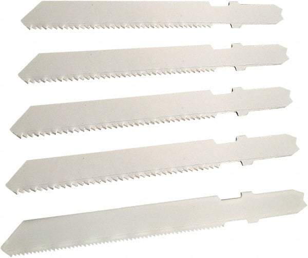 Disston - 5 Piece, 2-3/4" to 3-1/2" Long, 6 to 14 Teeth per Inch, Carbon Jig Saw Blade Set - Toothed Edge, U-Shank - Best Tool & Supply