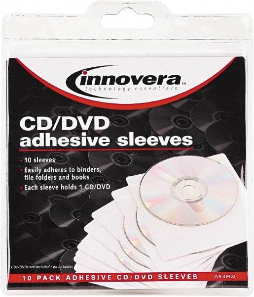 innovera - 100 Piece Clear CD/DVD Sleeves - 5" High x 5" Wide - Best Tool & Supply