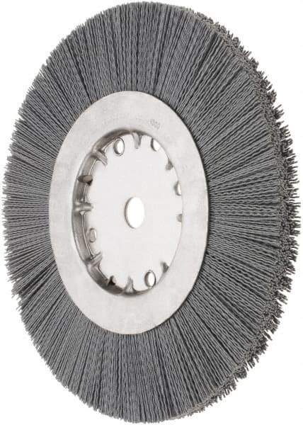 Weiler - 10" OD, 3/4" Arbor Hole, Crimped Nylon Wheel Brush - 1" Face Width, 2-1/2" Trim Length, 0.022" Filament Diam, 4,500 RPM - Best Tool & Supply