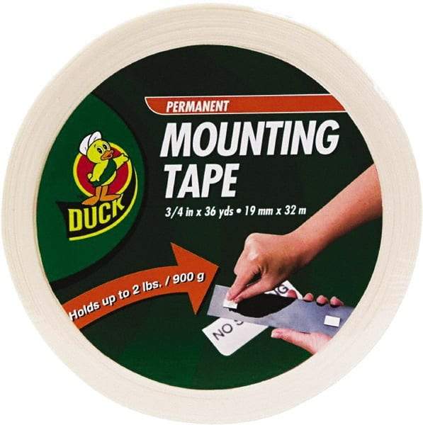 Duck - 3/4" x 36 Yd Acrylic Adhesive Double Sided Tape - 2.6 mil Thick, White, Vinyl Foam Liner, Series DUC - Best Tool & Supply