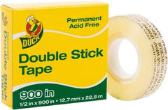 Duck - 1/2" x 75' Acrylic Adhesive Double Sided Tape - 6 mil Thick, Clear, Polypropylene Film Liner, Series DUC - Best Tool & Supply