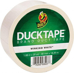 Duck - 1-7/8" x 20 Yds White Duct Tape - 9 mil, Rubber Adhesive, Vinyl Backing, 22 Lb/ln Tensile Strength, Series DUC - Best Tool & Supply