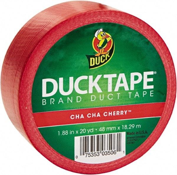 Duck - 1-7/8" x 20 Yds Red Duct Tape - 9 mil, Rubber Adhesive, Vinyl Backing, 22 Lb/ln Tensile Strength, Series DUC - Best Tool & Supply