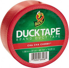 Duck - 1-7/8" x 20 Yds Red Duct Tape - 9 mil, Rubber Adhesive, Vinyl Backing, 22 Lb/ln Tensile Strength, Series DUC - Best Tool & Supply