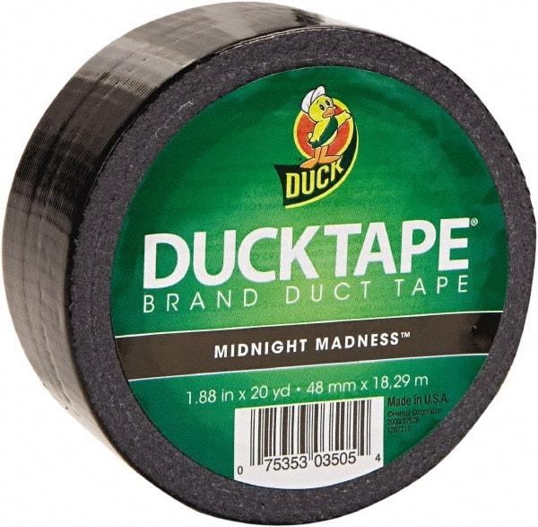 Duck - 1-7/8" x 20 Yds Black Duct Tape - 9 mil, Rubber Adhesive, Vinyl Backing, 22 Lb/ln Tensile Strength, Series DUC - Best Tool & Supply