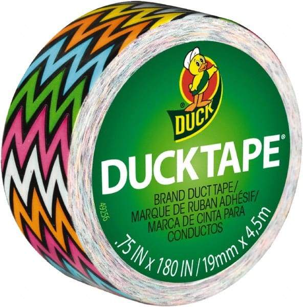 Duck - 3/4" x 5 Yds Zig Zag Duct Tape - 9 mil, Rubber Adhesive, Vinyl Backing, 22 Lb/ln Tensile Strength, Series DUC - Best Tool & Supply