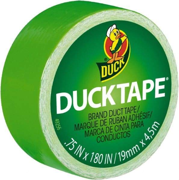 Duck - 3/4" x 5 Yds Green Duct Tape - 9 mil, Rubber Adhesive, Vinyl Backing, 22 Lb/ln Tensile Strength, Series DUC - Best Tool & Supply