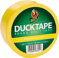 Duck - 1-7/8" x 20 Yds Yellow Duct Tape - 9 mil, Rubber Adhesive, Vinyl Backing, 22 Lb/ln Tensile Strength, Series DUC - Best Tool & Supply