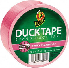 Duck - 1-7/8" x 15 Yds Pink Duct Tape - 9 mil, Rubber Adhesive, Vinyl Backing, 22 Lb/ln Tensile Strength, Series DUC - Best Tool & Supply