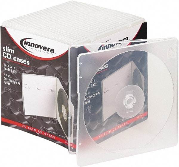 innovera - 1 Compartment, 5 Inch Wide x 3/16 Inch Deep x 5-5/8 Inch High, CD Case - Polypropylene, Clear - Best Tool & Supply