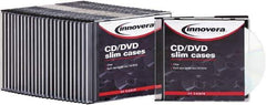 innovera - 1 Compartment, 4-7/8 Inch Wide x 1/4 Inch Deep x 5-5/8 Inch High, CD/DVD Case - Polystyrene, Clear - Best Tool & Supply