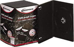 innovera - 1 Compartment, 5-3/8 Inch Wide x 1/2 Inch Deep x 7-1/2 Inch High, DVD Case - Plastic, Black - Best Tool & Supply