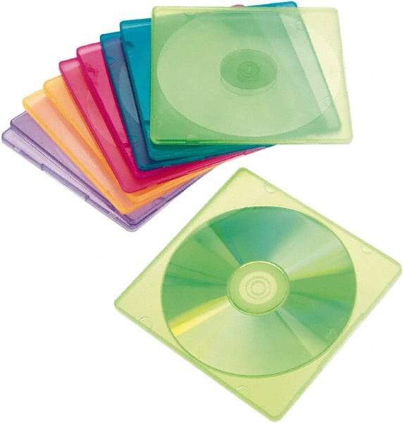 innovera - 1 Compartment, 4-7/8 Inch Wide x 1/4 Inch Deep x 5-5/8 Inch High, CD Case - Polypropylene, Blue, Green, Orange, Pink, Purple - Best Tool & Supply