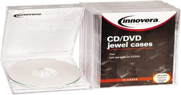 innovera - 1 Compartment, 4-7/8 Inch Wide x 3/8 Inch Deep x 5-5/8 Inch High, CD/DVD Case - Plastic, Clear - Best Tool & Supply