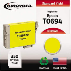 innovera - Yellow Inkjet Printer Cartridge - Use with Epson Stylus C120, CX5000, CX6000, CX7000F, CX7400, CX7450, CX8400, CX9400, NX100, NX200, NX300, NX400, WorkForce 30, 40 - Best Tool & Supply