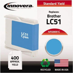 innovera - Cyan Ink Cartridge - Use with Brother DCP-130C, 330C, 350C, Fax 1360, 1860C, 1960C, 2480C, 2580C, MFC-230C, 240C, 440CN, 465CN, 665CW, 685CW, 845CW, 885CW, 3360C, 5460CN, 5860CN - Best Tool & Supply