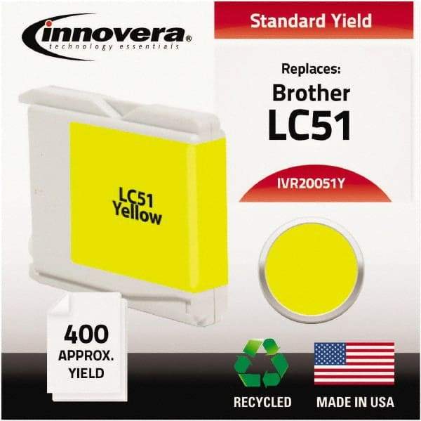 innovera - Yellow Ink Cartridge - Use with Brother DCP-130C, 330C, 350C, Fax 1360, 1860C, 1960C, 2480C, 2580C, MFC-230C, 240C, 440CN, 465CN, 665CW, 685CW, 845CW, 885CW, 3360C, 5460CN, 5860CN - Best Tool & Supply