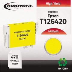 innovera - Yellow Inkjet Printer Cartridge - Use with Epson Stylus NX330, NX430, Workforce 60, 435, 520, 545, 630, 633, 635, 645, 840, 845, 7010, 7510 - Best Tool & Supply