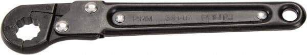 Proto - 12mm, Black Finish, Ratcheting Flare Nut Wrench - 12 Points, 5.437" OAL, Steel, Single End Head - Best Tool & Supply