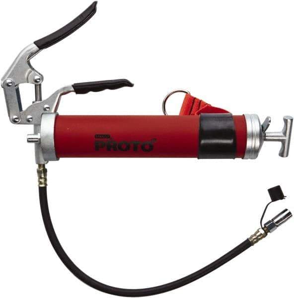 Proto - 3,600 Max psi, Flexible Pistol Grease Gun - 14 oz (Cartridge) & 16 oz (Bulk) Capacity, 3-Way, Bulk, Cartridge & Filler Pump - Best Tool & Supply