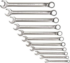 Proto - 11 Piece, 3/8" to 1", 12 Point Combination Wrench Set - Inch Measurement Standard, Full Polish Chrome Finish, Comes in Tool Roll - Best Tool & Supply